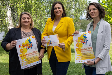 Startschuss für den Frauenlauf 2024 am Steinbrunner See mit Astrid Eisenkopf