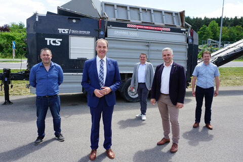 v.l.: Ing. Josef Heissenberger, TCS, LR Dr. Leonhard Schneemann, Ing. Harald Blochberger, TCS, Bgm. Christian Pinzker, Martin Gahleitner, TCS