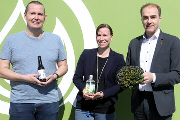 Wirtschaftslandesrat Leonhard Schneemann besichtigt den Indoor-Anbau von Wasabi in Oberwart