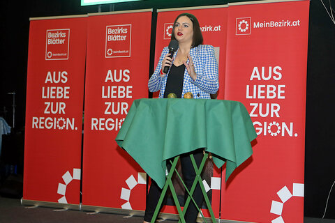 LH-Stv. Mag.a Astrid Eisenkopf bei ihrer Ansprache und Eröffnung der 14. Genuss Burgenland in Oberwart.