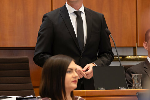 Robert Hergovich nach der Wahl zum 1. Präsidenten des Burgenländischen Landtages