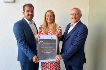 Bildungslandesrätin Mag.a (FH) Daniela Winkler (Mitte), Landtagsabgeordneter, Bürgermeister Killian Brandstätter (l.) und Amtsleiter sowie Projektverantwortlicher für das Golser Volksfest, Dieter Horvath freuen sich auf viele Besucher beim Golser Volksfest. (v.l.).