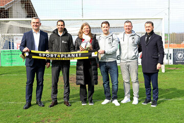 Landeshauptmann-Stellvertreterin Haider-Wallner und Landesrat Dorner beim Spatenstich des Kabinenneubaus in Leithaprodersdorf
