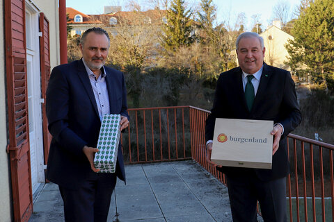 Die Landeshauptmänner Hans Peter Doskozil und Hermann Schützenhöfer trafen sich in Eisenstadt zu einem Arbeitsgespräch