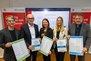 Landesrätin daniela Winkler bei der Pressekonferenz Studieren und Unterrichten mit KI an der PPH Burgenland