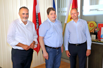 LH Hans Peter Doskozil mit dem burgenländischen Klimarat Heinrich Roßegger (Mitte) und Klimarat Thomas Müller (re.).