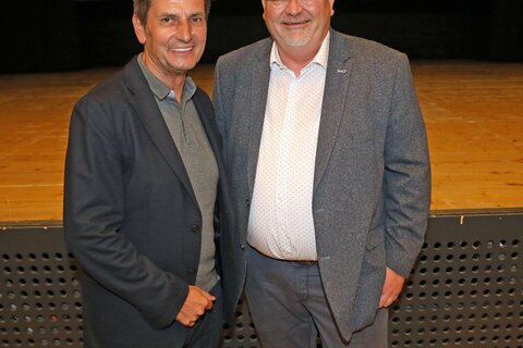Landesrat Christian Illedits mit Dr. Horst Kallich (v.l.) nach der Veranstaltung.