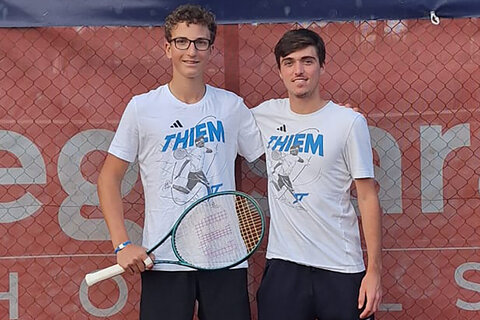 Der erfolgreiche Felix Raser (li) und Gastspieler Tim Vaisman beim ATP Turnier in Antalya
