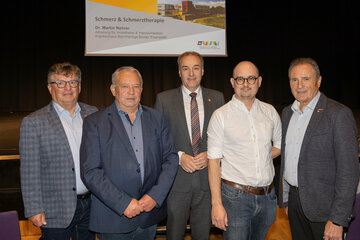 Der Landes-Seniorenbeirat lud zum Gesundheitstag ins Kulturzentrum Eisenstadt (v.l. Josef Loos, 2. Landtagspräsident a. D. Rudolf Strommer, Landesrat Dr. Leonhard Schneemann, Dr. Martin Nehrer, Landesrat a. D. Helmut Bieler).