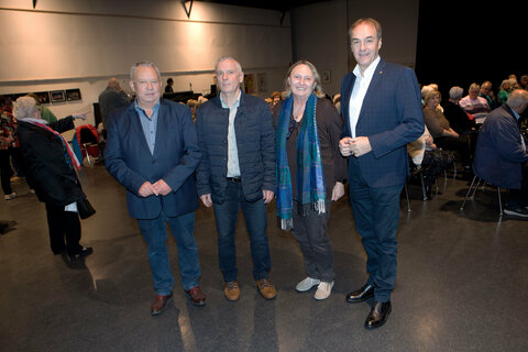Seniorenbund-Landesobmann Rudolf Strommer, 1. Oberarzt Dr. Christian Langecker, KUGA-Gründungsmitglied Dr. Gerlinde Stern-Pauer und Landesrat Dr. Leonhard Schneemann (v.l.).