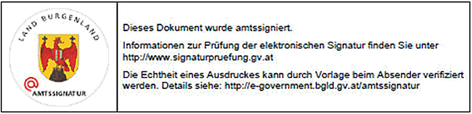 Signatur des Amtes der burgenländischen Landesregierung