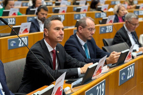 LAbg. Robert Hergovich, der das Burgenland im Ausschuss der Regionen (AdR) vertritt, am Dienstag bei der Plenartagung in Brüssel.