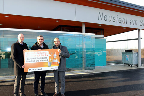 ASFINAG-GF DI Andreas Fromm, Infrastrukturlandesrat Mag. Heinrich Dorner, ASFINAG-GF DI Alexander Walcher
