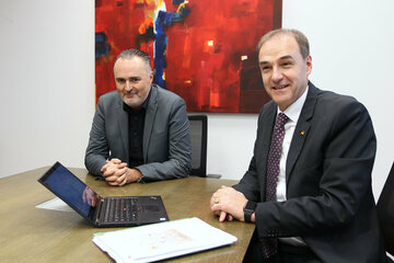 Landeshauptmann Mag. Hans Peter Doskozil und Wirtschaftslandesrat Dr. Leonhard Schneemann.