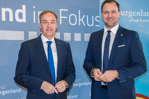 Soziallandesrat Dr. Leonhard Schneemann und Mag. Dr. Johannes Zsifkovits, Geschäftsführer Pflegeservice Burgenland GmbH (PSB).