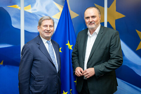 Landeshauptmann Hans Peter Doskozil traf Johannes Hahn, EU-Kommissar für Haushalt und Verwaltung.