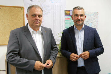 Verkehrslandesrat Heinrich Dorner und Wolfgang Werderits, zuständig für die Bereiche Verkehrsüberwachung/Verkehrskontrolle im Amt der Bgld. Landesregierung