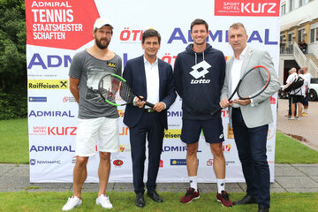 Jürgen Melzer, LR Christian Illedits, Dennis Novak, Veranstalter und ÖTV-Vizepräsident Günter Kurz