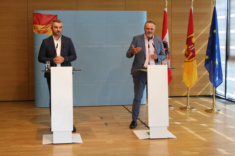 Landeshauptmann Hans Peter Doskozil und Landesrat Heinrich Dorner präsentierten ein Maßnahmenpaket für leistbares Bauland