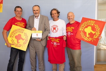 Landeshauptmann Hans Peter Doskozil mit dem erfahrenen Organisationsteam rund um Michael Oberhauser, Josef Burkhardt und Tobias Monte.