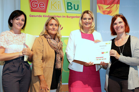 Landesrätin Daniela Winkler mit Kindergarten Siegendorf