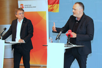 Landeshauptmann Hans Peter Doskozil und Mag. Michael Gerbavsits, Vorstandsvorsitzender Energie Burgenland, präsentierten ein starkes Sicherheitsnetz für KünstlerInnen und Kulturvereine