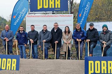 LAndesrat Dorner war beim Spatenstich für den verbesserten Hochwasserschutz in Pöttelsdorf