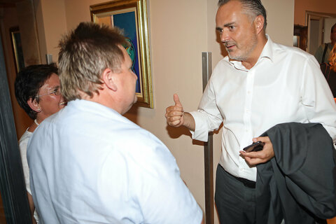 Landeshauptmann Hans Peter Doskozil im Gespräch mit Martin Gaisberger