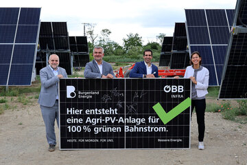 ÖBB und Burgenland Energie nehmen erste Agri-PV-Anlage für Bahnstrom in Betrieb