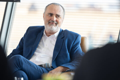 Landeshauptmann und Tourismusreferent Hans Peter Doskozil beim Presse-Talk.