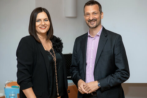 Landeshauptmann-Stellvertreterin Mag.a Astrid Eisenkopf eröffnete gemeinsam mit Direktor Moritz Ehrmann vom Austrian Centre for Peace (ACP, Friedenszentrum in Stadtschlaining) den Workshop „Klima zum Mitmachen".