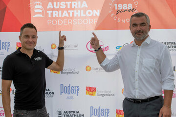Landesrat Dorner präsentiert den Triathlon in Podersdorf 2023