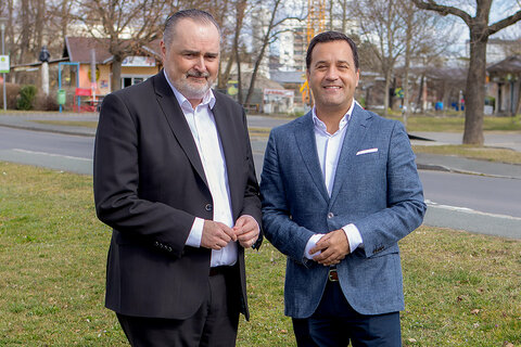 Landeshauptmann Mag. Hans Peter Doskozil und Dr. Christian Toth, Präsident der Ärztekammer für Burgenland.