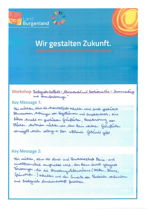 Key Messages WS Biodiversität