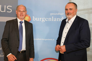 Landeshauptmann Hans Peter Doskozil und Franz Öller, Geschäftsführer der Gesundheit Burgenland, präsentierten die neue Lehrlingsoffensive