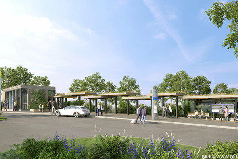 Visulisierung Park&Ride-Anlage West am Bahnhof Wulkaprodersdorf