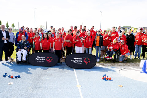 Beim Inklusiven Spiel- und Sportfest nahmen auch Sportlerinnen und Sportler der Special Olympics Österreich, Team Burgenland, teil.