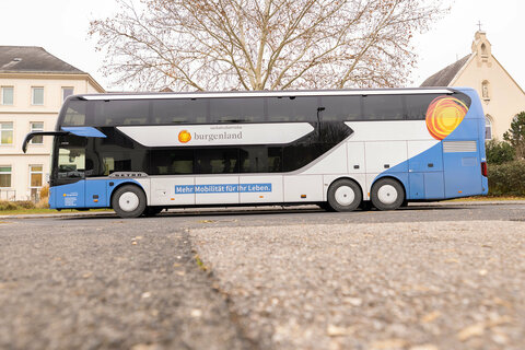 Ein neuer Stockbus der Verkehrsbetriebe Burgenland, aktuell sind rund 90 Omnibusse im Einsatz.