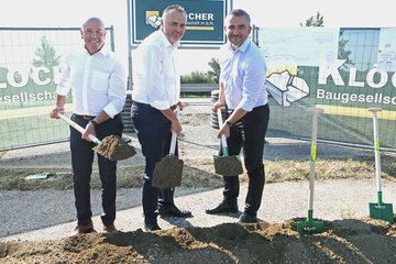 Landeshauptmann Hans Peter Doskozil, Landesrat Heinrich Dorner und Bürgermeister Georg Rosner 