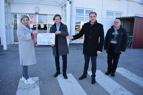 Bürgermeisterin LAbg. Claudia Schlager, Geschäftsführer Wolfgang Brillmann, Landesrat Dr. Leonhard Schneemann, Projektleiter Bgld. Ingomar Golob