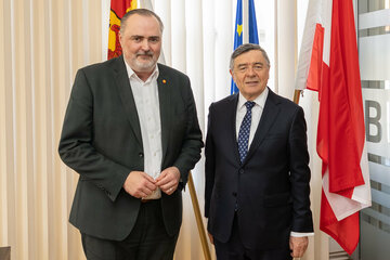 Landeshauptmann Hans Peter Doskozil empfing im Landhaus den polnischen Botschafter Zenon Kosiniak-Kamysz zu einem Gespräch.