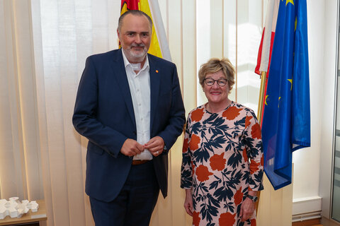Landeshauptmann Hans Peter Doskozil empfing Finnlands Botschafterin Nina Vaskunlahti.