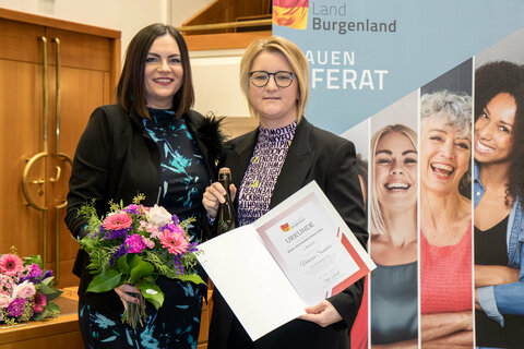 Die Drittplatzierte mit Landeshauptmann-Stellvertreterin Mag.a Astrid Eisenkopf.
