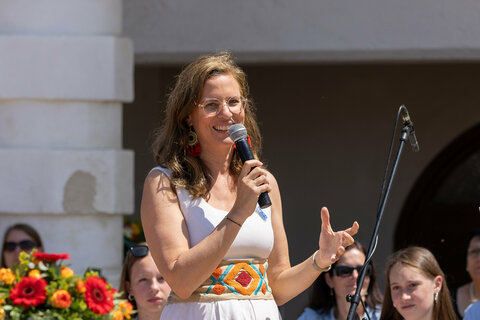 Landeshauptmann-Stellvertreterin Anja Haider-Wallner im Zuge ihrer Rede beim Festakt.