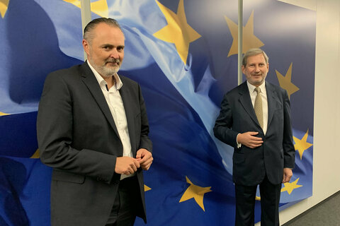Landeshauptmann Hans Peter Doskozil mit EU-Kommissar Johannes Hahn