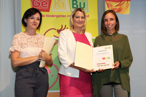 Landesrätin Daniela Winkler mit Kindergarten Eisenstadt Alois Schwarz Platz