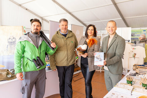 Lukas Vendler, Nationalparkdirektor Johannes Ehrenfeldner, Landeshauptmann-Stellvertreterin Astrid Eisenkopf und Bürgermeister der Marktgemeinde Illmitz Maximilian Köllner
