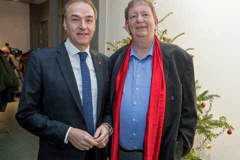 Landesrat Dr. Leonhard Schneemann und Vorstandsmitglied Horst Horvath (v.l.) im Zuge des 25-jährigen Jubiläums.