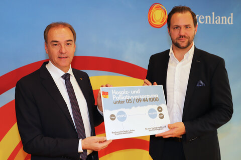 Landesrat Dr. Leonhard Schneemann und Johannes Zsifkovits, Geschäftsführer Soziale Dienste Burgenland, zogen Bilanz über die Hospiz- und Palliativversorgung im Burgenland 2021