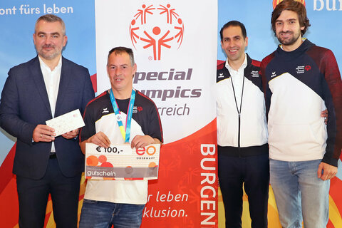 Landesrat Heinrich Dorner und Präsident Stefan präsentieren die Bilanz und die Schwerpunkte von Special Olympics Burgenland